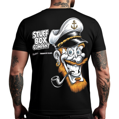 Stuff Box Männer Shirt Rundhals kurzarm Chief schwarz STB-1266 - Print TShirt