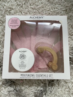 Alchemy Living Moisturizing Essentials Set - Massager, Lotion, & Exf. Gloves