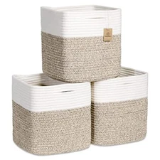 Storage Cubes 11 Inch Cotton Rope Woven Baskets For Organizing 3pack | Cube Stor