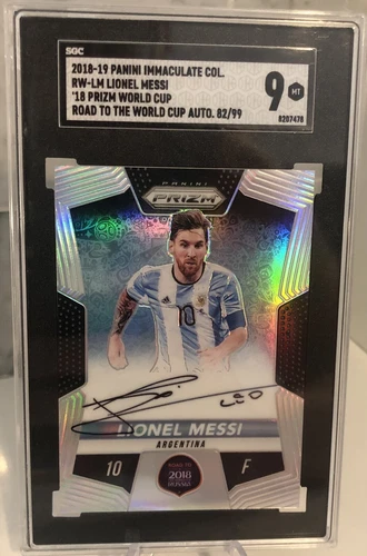 2018 Panini Prizm World Cup ‘Road To World Cup’ Lionel Messi Signature SGC 9