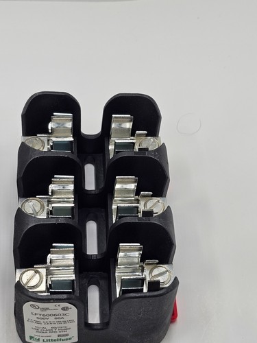 Littelfuse LFT600603C Fuse Block, 3-Pole, 60A, 600Vac, Class T Fuses, DIN Rail - Picture 4 of 6