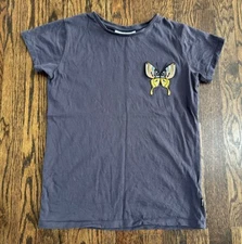 MOLO Navy Blue Butterfly Patch Applique Tee Shirt Size 152 12 Years