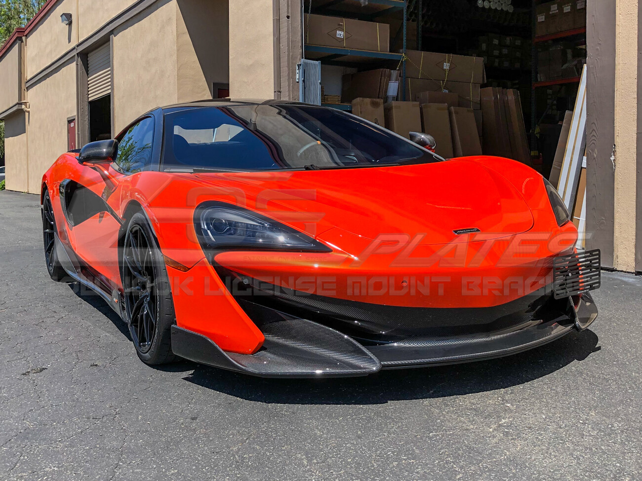 EOS Plate For 19-Up McLaren 600LT Full Size Front Tow Hook License Mount Bracket