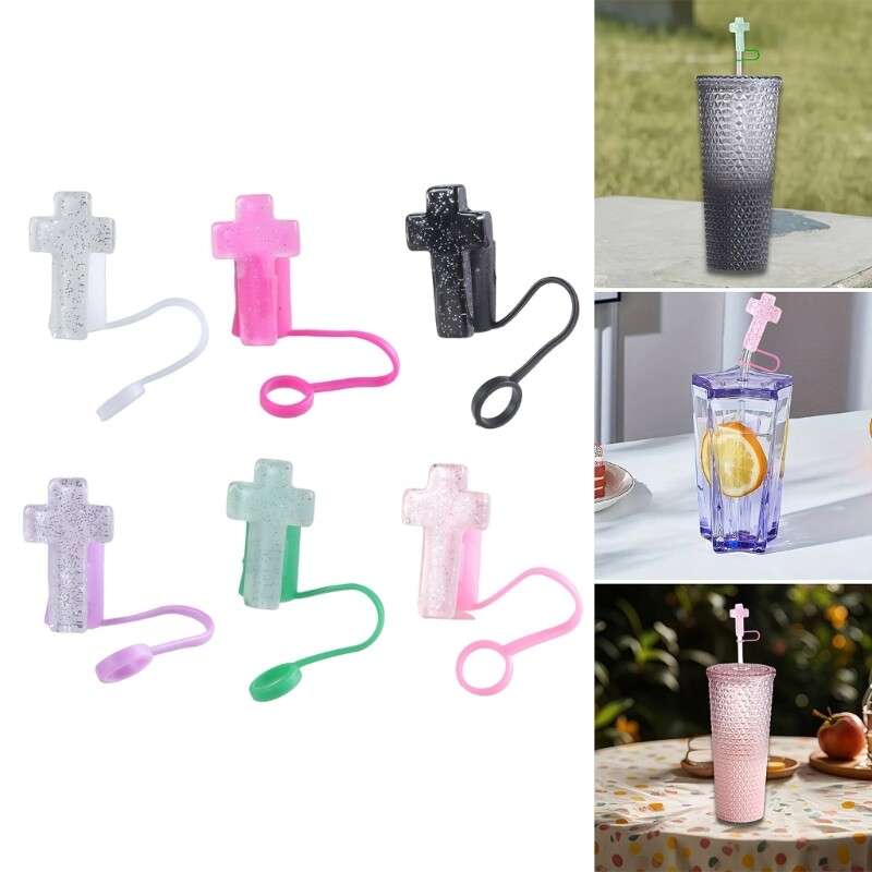 Religious Straw Lid Straw Cover Resin Texture Straw Plug for Bottles Cup