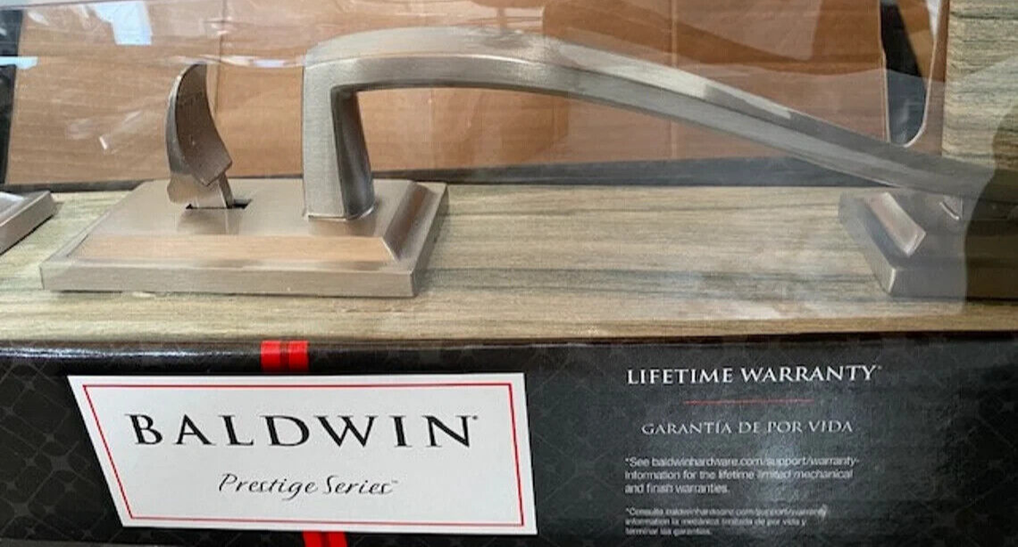 Baldwin Prestige Nautica Satin Nickel Deadbolt Keyed Entry Door