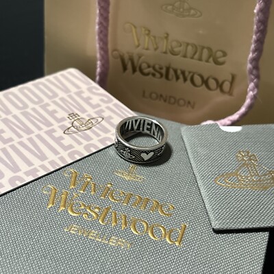 【正規品】Vivienne Westwood BRISTOL RING Vivienne Westwood Ring Size 6.5-7 Silver Logo NO BOX [EJ204