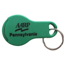 Plastic Keychain Bottle Opener AARP Pennsylvania Green