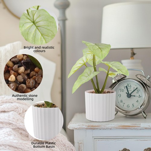 1pc Artificial Plant Faux Greenery Leaf Small Potted Realistic Fake Plants fo... - Picture 3 of 7