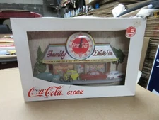 Vintage Coca Cola Family Drive In Hanging Wall Clock Sign Advertisement C23