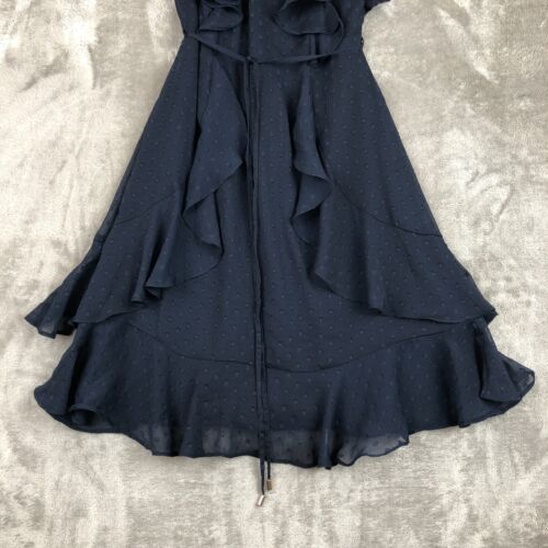 Tommy Hilfiger Kleid Sommer Frühling 38" Chiffon Rüschen dunkelblau gepunktet NEU - Bild 3 von 11