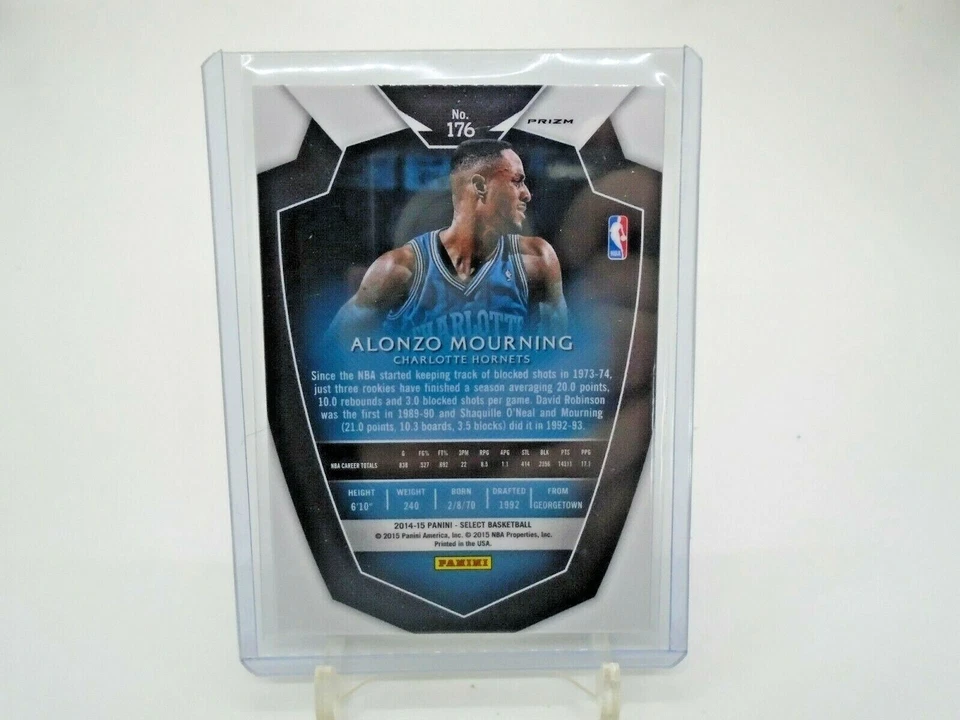 2014-15 PANINI SELECT #176 ALONZO MOURNING BLUE SILVER & GOLD PRIZM - Image 2 of 2