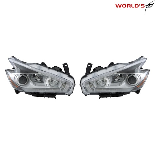 For 2015-2018 Nissan Murano Halogen Headlight LED DRL Projector Left+Right Side - Picture 6 of 18