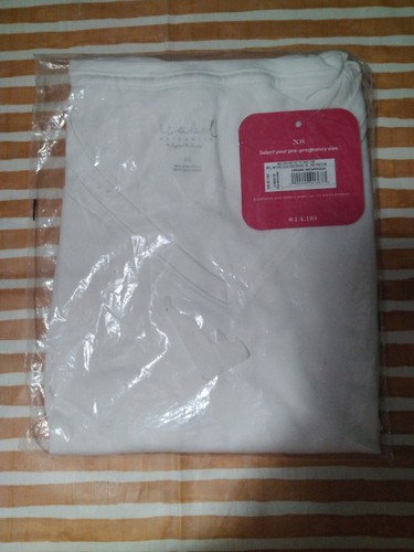 NEW Isabel Ingrid Maternity Shirt WHITE, Long Sleeve Tee, Top. XS