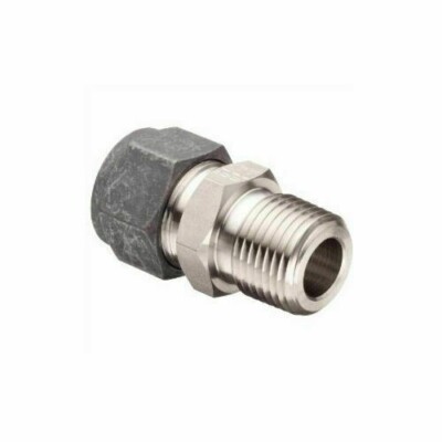 3/8 Tube x 3/8 MNPT 316ss Straight Connector Fitting Parker 6-6-FBZ-SS