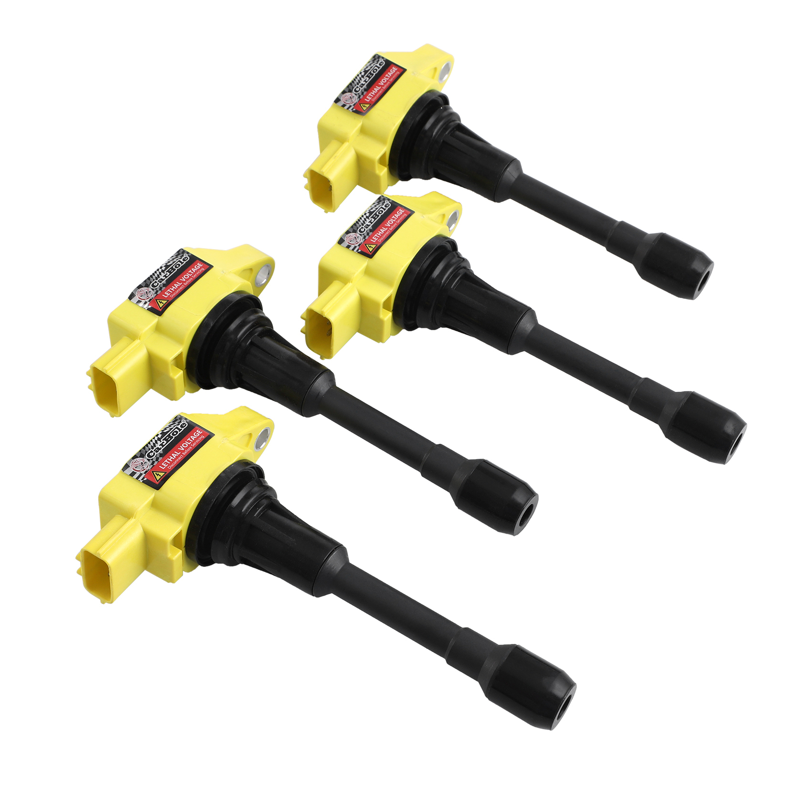 4-Piece Ignition Coil & Iridium Spark Plug Set For Nissan Altima, Sentra, Rogue, Versa