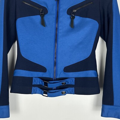 VIP【送料無料・関税込み】Versace Virgin Wool Blend Jacket Versus Versace 100% Virgin Wool Blue Tailored Fit Full Zip