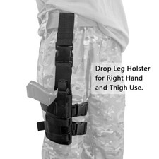 Tactical Molle Pistol Thigh Gun Holster Drop Leg Holster Right Hand Adjustable