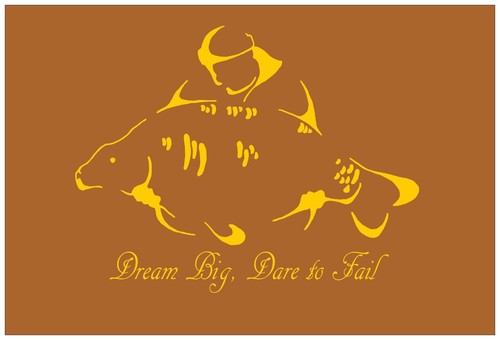 CARP FISHING T-SHIRT, DREAM BIG, DARE TO FAIL! (COLOUR KHAKI.) - Picture 2 of 3