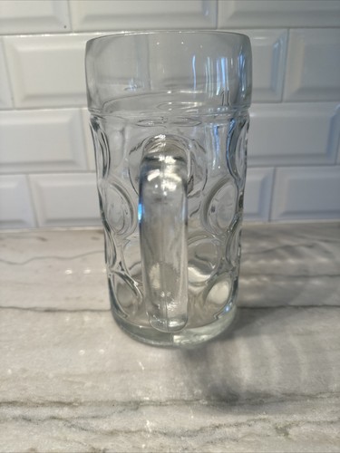 Hacker Pschorr Himmel der Bayern 1 Liter Dimple Glass Beer Stein Munchen Oktober - Picture 5 of 10