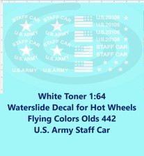 White Toner 164 Decal For Flying Colors Olds 442 U.s. Army Staff Car