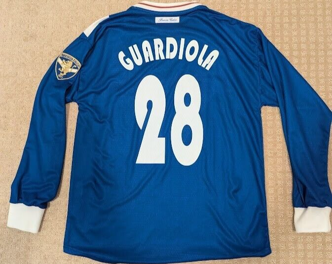 Men's Pep Guardiola 2001-2002 Brescia Garman Blue Home Jersey
