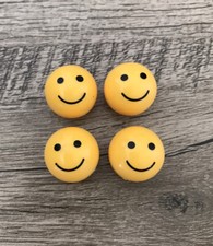 Yellow Smile Ball 4 Pcs Tire Wheel Valve Stem Caps Bicycle Bikes Car Truck