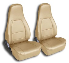 For Mazda Miata 1990-1997 Iggee Custom Made Fit 2 Front Seat Covers Beige