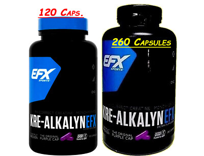 EFX Sports, Kre-Alkalyn - 100% pH-Correct Creatine Monohydrate 260 Caps. & More