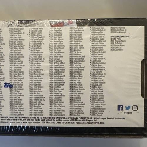 2020 Topps Baseballkarten Einzelhandel Fabrik Set (700 Karten/5 Bonus Rookie Karten) Neu - Bild 4 von 4