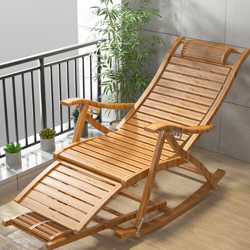 Schaukelstuhl XXL Schwingsessel Schaukel Gartenstuhl Relaxstuhl Natur Liegestuhl - Bild 4 von 12