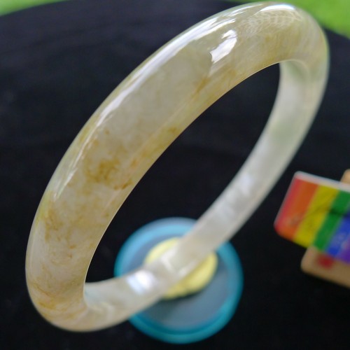 【JadeiteBird】54mm Certified 100% Natural Grade A Jadeite Jade Bangle Bracelet - Picture 5 of 12