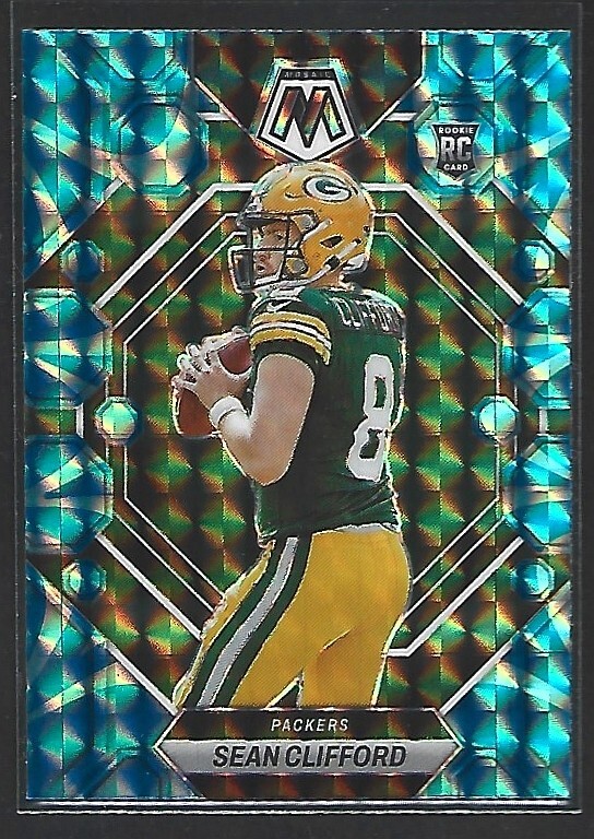 2023 Panini Mosaic #361 Sean Clifford - Reactive Blue Mosaic Prizm RC
