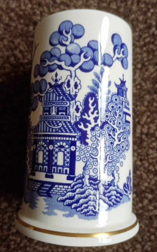 Coalport "Willow" hohe Vase mit Goldrand - Bild 1 von 4