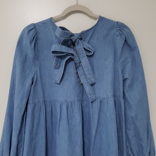 ASOS Maternity 4 Denim Mini Dress Blue Jean Cotton Casual Long Sleeves Classic - Picture 7 of 14