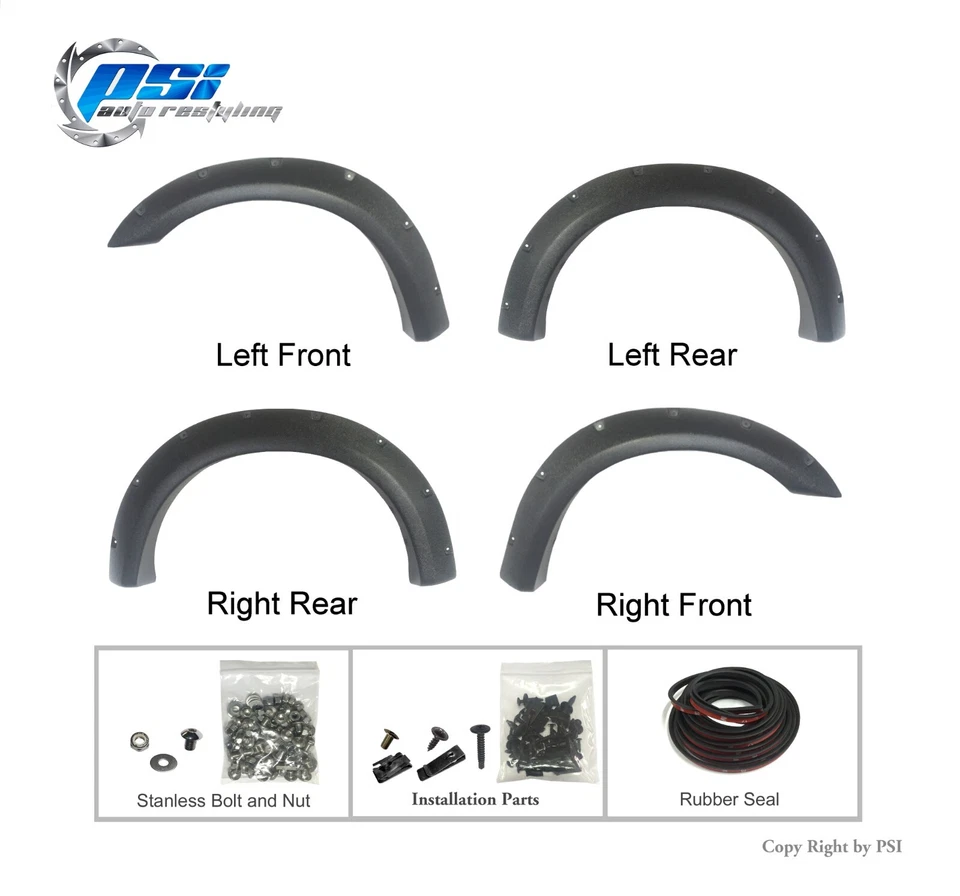 Pocket Rivet Bolt Fender Flares Fits Ford Ranger 93-11 Sand Blast Textured Foto 2 de 4