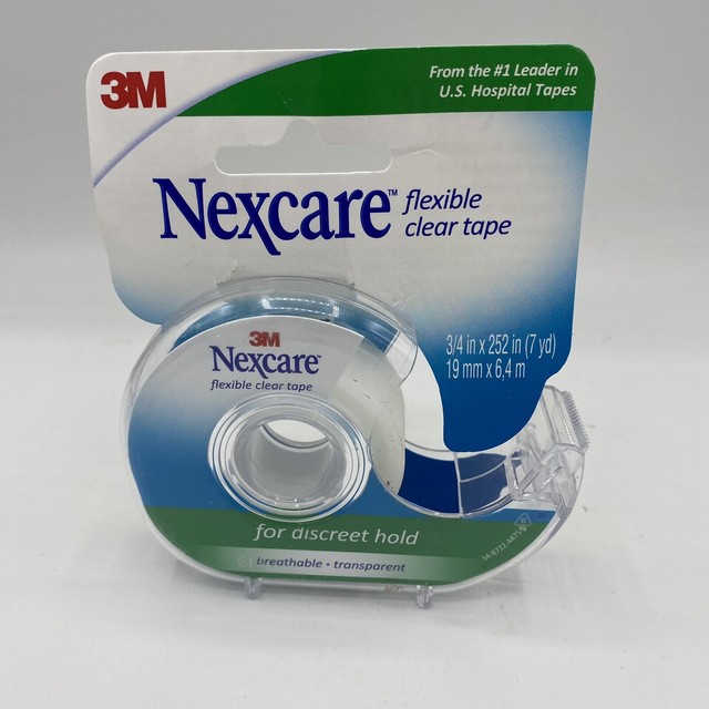 3pack Nexcare Flexible Clear Tape 3/4 Inch X 7 Yards 1 EA for sale
