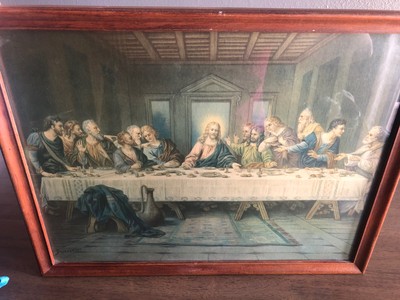 Vintage Jesus The Last Supper 1930's 15 x 9 Wood Framed ...