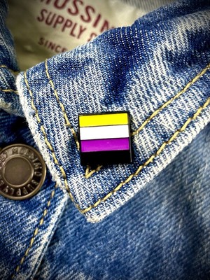 Non-Binary Flag 1/2 Inch Enamel Pin 