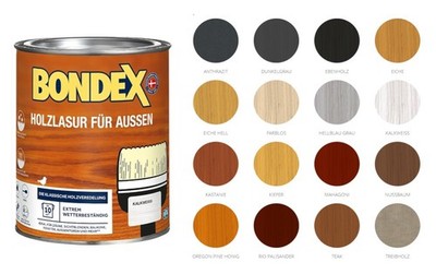 Bondex Holzlasur für Aussen 0,75L Holzschutz Lasur Farbwahl