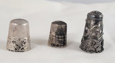Three Antique Sterling Thimbles Simons Brothers Taxco