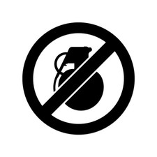 No Grenades Sticker Decal Die Cut