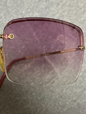 VINTAGE GUCCI GG 1653/S Rimless Sunglasses Gold Pink Purple