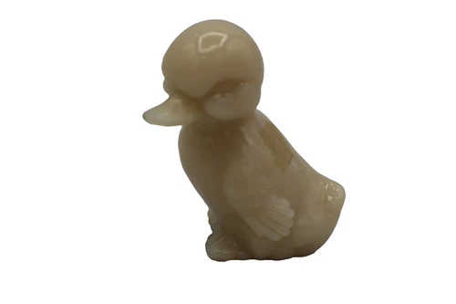 Vintage HTF Fenton Signed Cream/Beige/Off White Glass Duck Figurine /Paperweight