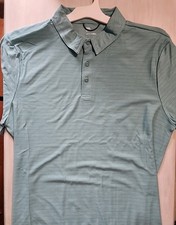 All In Motion Size L Green Striped Polo