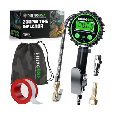 #ad #ad Rhino USA Digital Tire Pressure Gauge with Inflator 0 200 PSI H... Fast Ship $56.97