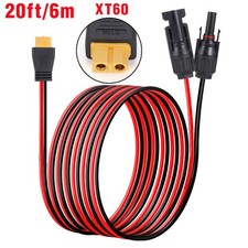 20ft XT60 Female Connector Adapter to Solar Panel Extension Cable Battery Cable