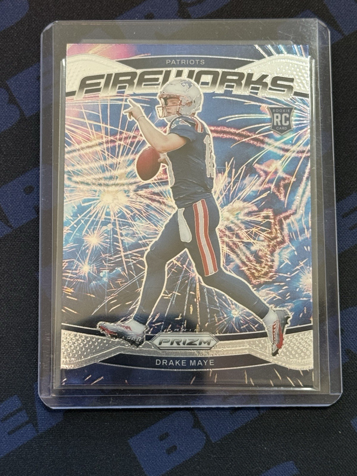2024 Panini Prizm - Fireworks Drake Maye #22 Silver Prizm (RC)