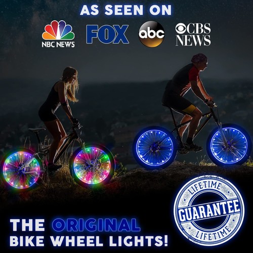Luci Bici (1 Pneumatico, Multicolore) Popolari LED Bicicletta Regali per Bambini Divertimento - Foto 3 di 6