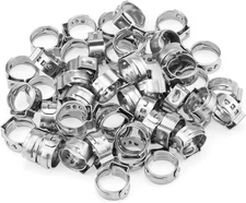 2 or 50 Pieces 10.3-12.8Mm 304 Stainless Steel Single Ear Hose Clamps