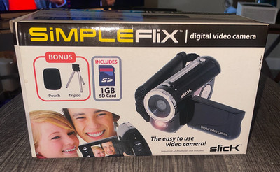 Slick SimpleFlix Digital Video Camera Camcorder 4x Zoom NEW w/ Accessories